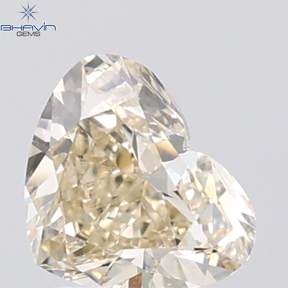 1.00 CT Heart Diamond Natural Brown Color VVS Clarity (7.14 MM)