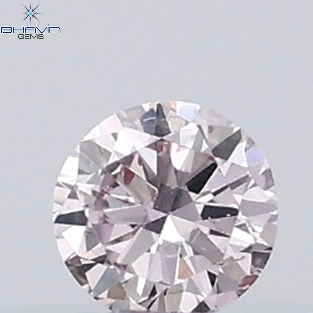 0.18 CT ラウンド ローズ カット シェイプ 天然ダイヤモンド ピンク色 I2 クラリティ (3.86 MM)