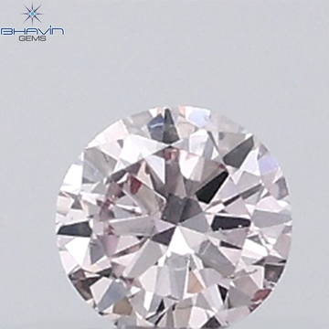 0.18 CT ラウンド ローズ カット シェイプ 天然ダイヤモンド ピンク色 I2 クラリティ (3.86 MM)