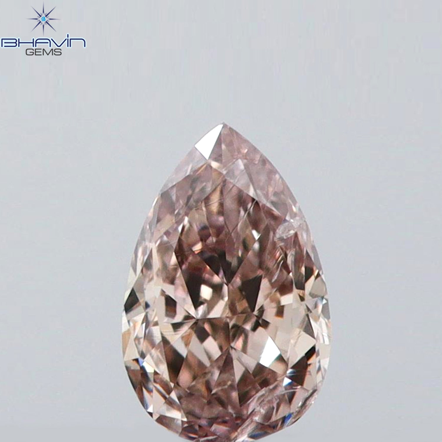 0.13 CT Pear Shape Natural Diamond Pink Color SI1 Clarity (4.05 MM)