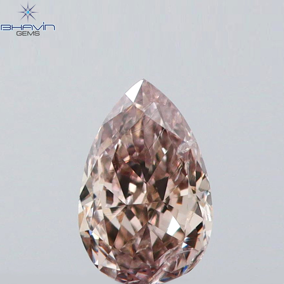 0.13 CT Natural Pear Diamond Pink Color Clarity SI2 (4.05 MM)