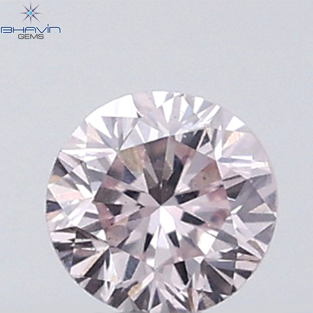 0.18 CT ラウンド ローズ カット シェイプ 天然ダイヤモンド ピンク色 I2 クラリティ (3.86 MM)