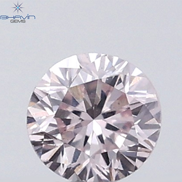 0.18 CT ラウンド ローズ カット シェイプ 天然ダイヤモンド ピンク色 I2 クラリティ (3.86 MM)