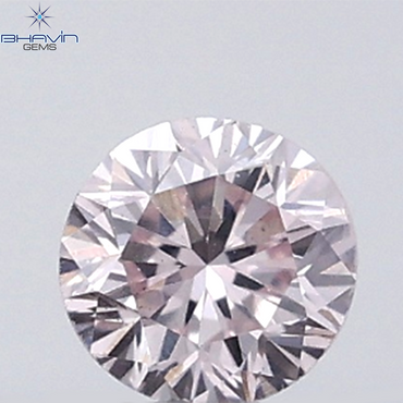 0.09 CT Round Natural Diamond Pink Color VS Clarity