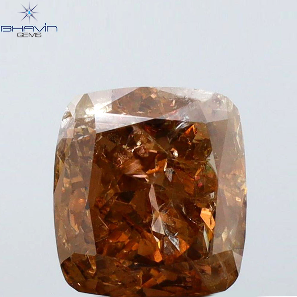 1.20 CT Cushion Shape Natural Diamond Brown Pink Color I3 Clarity (6.15 MM)