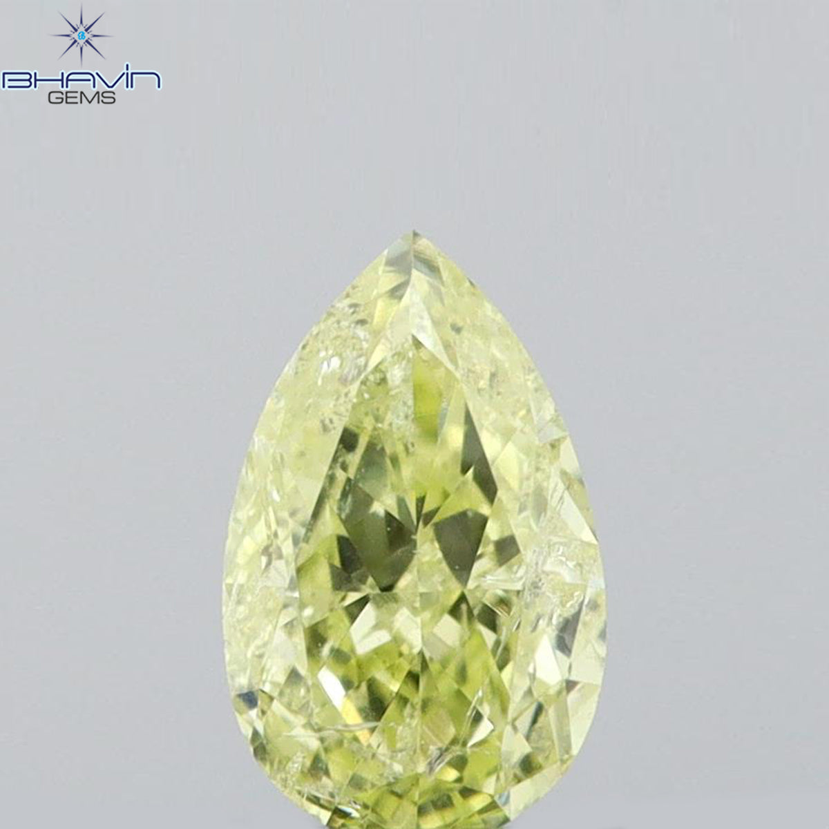 0.17 CT ペアシェイプ 天然ダイヤモンド イエローカラー SI2 クラリティ (4.60 MM)
