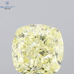 1.02 CT Cushion Shape Natural Diamond Yellow Color VS2 Clarity (5.32 MM)