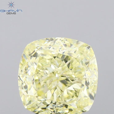 1.02 CT Cushion Shape Natural Diamond Yellow Color VS2 Clarity (5.32 MM)