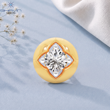 Classic Round Diamond Nose Pin with Elegant Circular Petal Frame