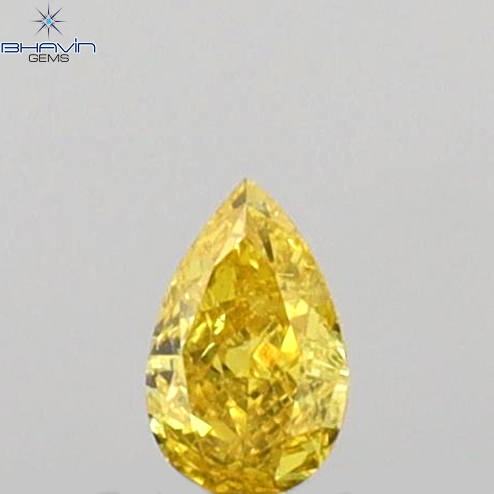 0.06 CT ペアシェイプ 天然ダイヤモンド イエローカラー SI2 クラリティ (3.26 MM)