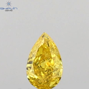 0.06 CT ペアシェイプ 天然ダイヤモンド イエローカラー SI2 クラリティ (3.26 MM)