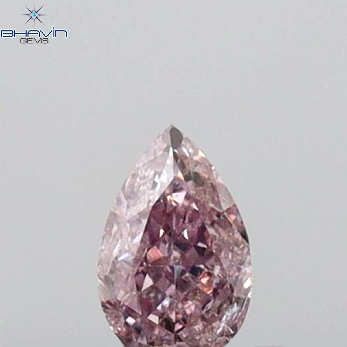 0.12 CT ペアシェイプ 天然ダイヤモンド ピンクカラー SI2 クラリティ (3.83 MM)