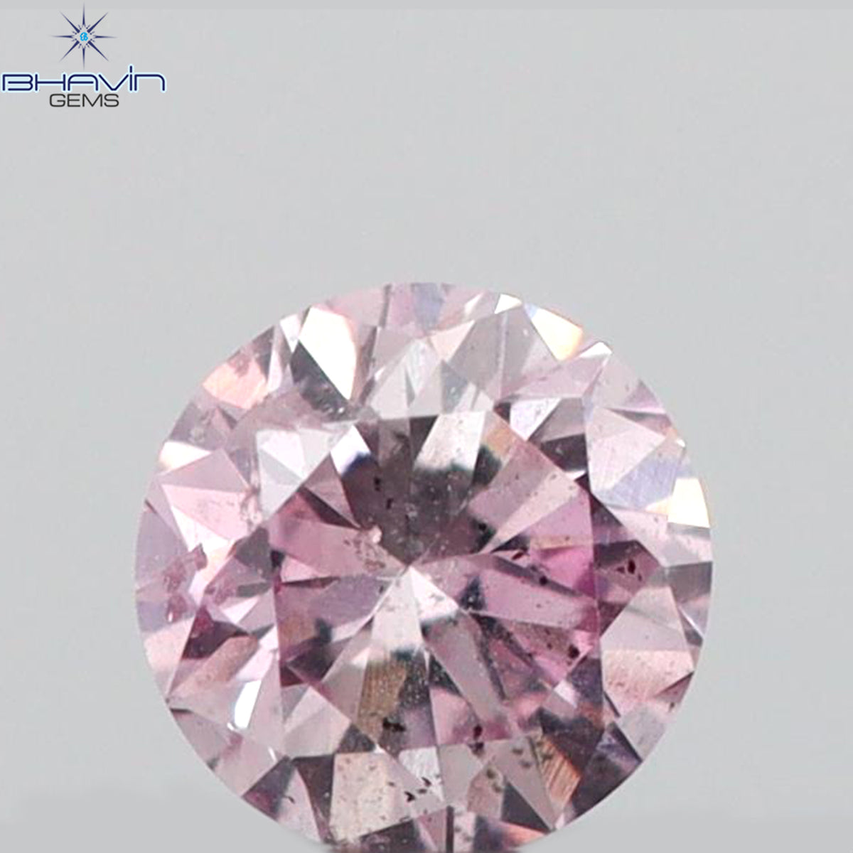 0.05 CT ラウンド シェイプ ナチュラル ダイヤモンド ピンク (アーガイル) カラー SI2 クラリティ (2.36 MM)