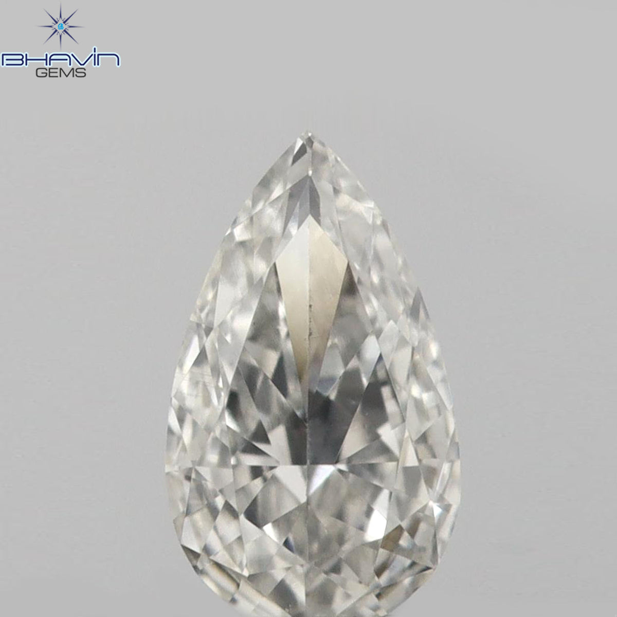 0.13 CT ペアシェイプ 天然ダイヤモンド グレーカラー VS1 クラリティ (4.72 MM)
