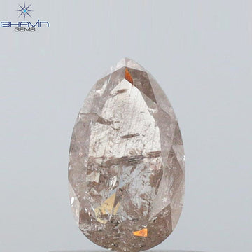 0.66 CT Natural Pear Diamond Pink Color Clarity I3 (7.14 MM)