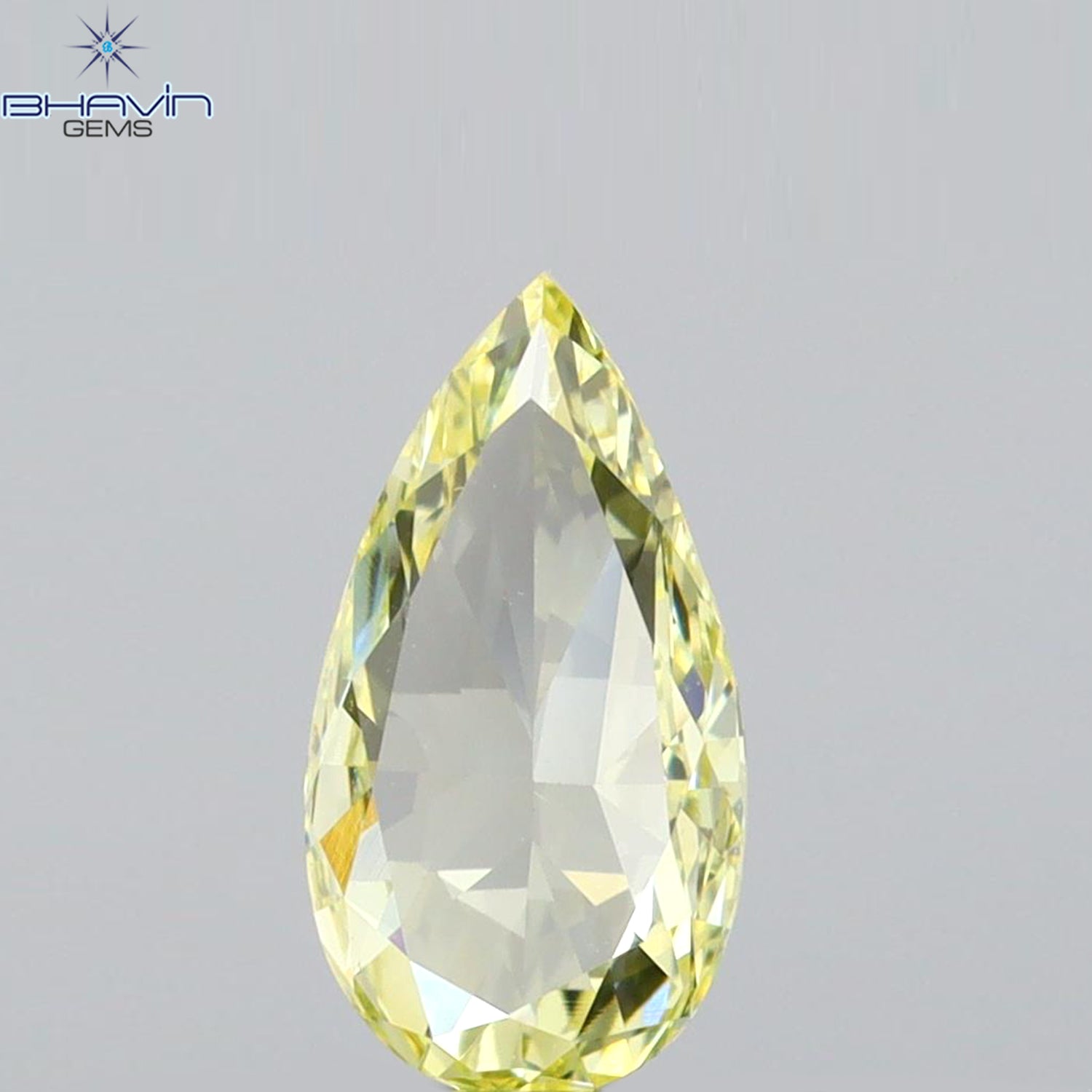0.64 CT Pear Shape Natural Diamond Yellow Color VVS1 Clarity (8.52 MM)