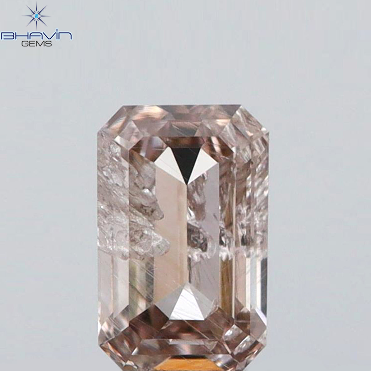 0.43 CT エメラルド シェイプ ナチュラル ダイヤモンド グレー色 SI1 クラリティ (5.22 MM)