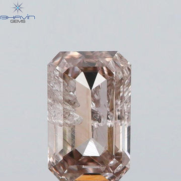 0.43 CT エメラルド シェイプ ナチュラル ダイヤモンド グレー色 SI1 クラリティ (5.22 MM)