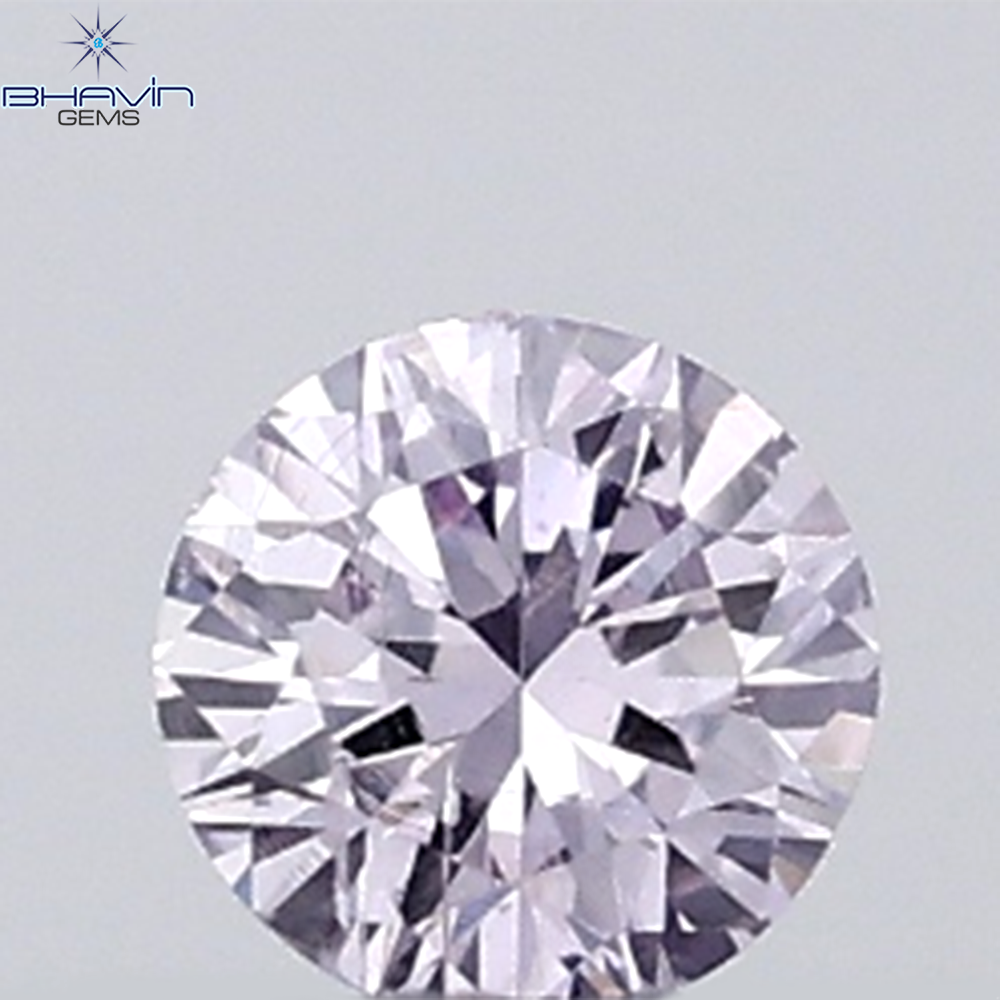 0.18 CT ラウンド ローズ カット シェイプ 天然ダイヤモンド ピンク色 I2 クラリティ (3.86 MM)