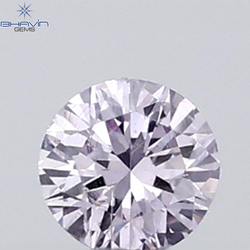 0.18 CT ラウンド ローズ カット シェイプ 天然ダイヤモンド ピンク色 I2 クラリティ (3.86 MM)