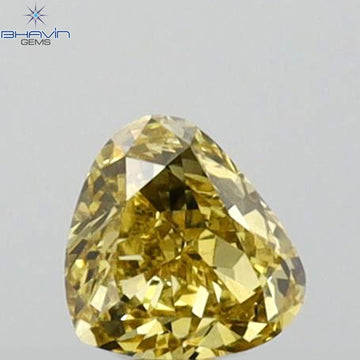 0.15 CT Natural Heart Diamond Green (Chameleon) Color Clarity VS1 (3.53 MM)