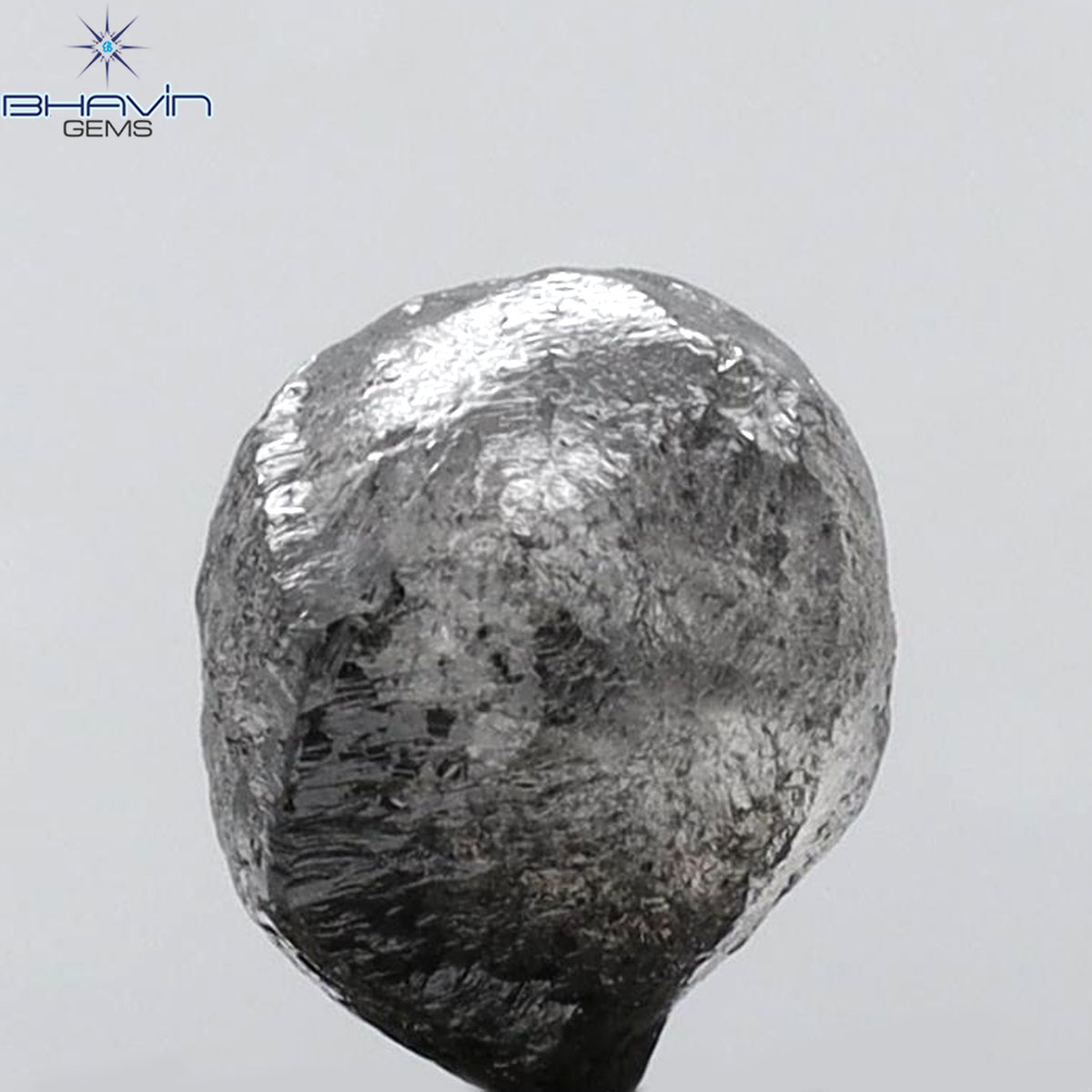2.49 CT ラフシェイプ 天然ダイヤモンド ソルト＆ペッパーカラー I3 クラリティ (7.36 MM)