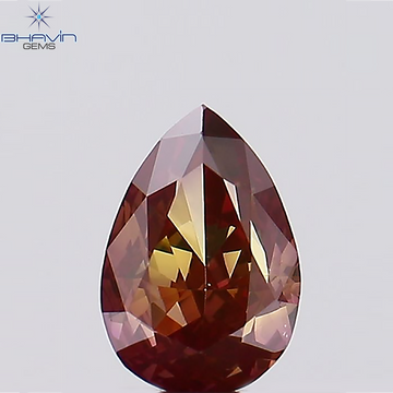 0.40 CT Natural Pear Diamond Enhanced Pink Color Clarity VS1 (5.39 MM)