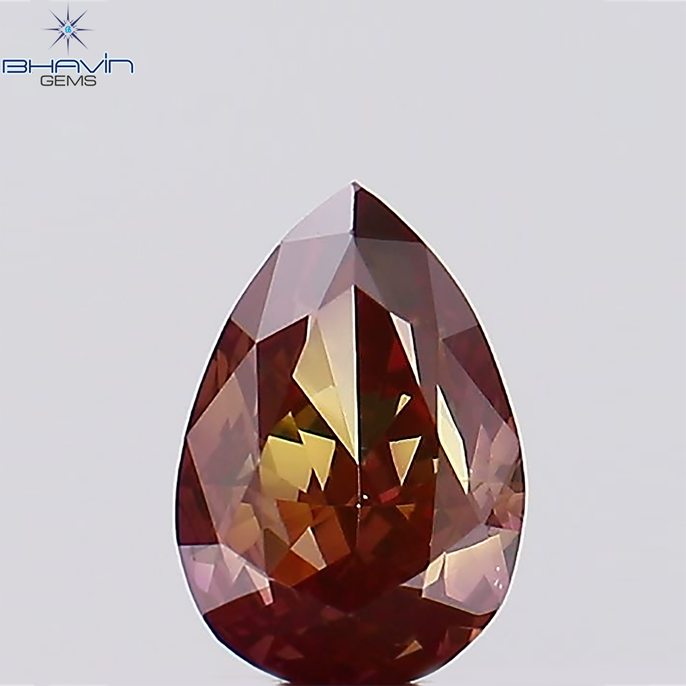 0.40 CT Pear Shape Natural Diamond Pink Color VS1 Clarity (5.39 MM)