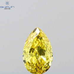 0.19 CT Pear Shape Natural Diamond Yellow Color VS2 Clarity (4.46 MM)