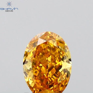 0.26 CT Oval Shape Natural Diamond Orange Color VS1 Clarity (4.52 MM)