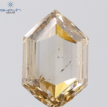 1.03 CT Hexagon Diamond Natural Brown Color SI Clarity (8.48 MM)