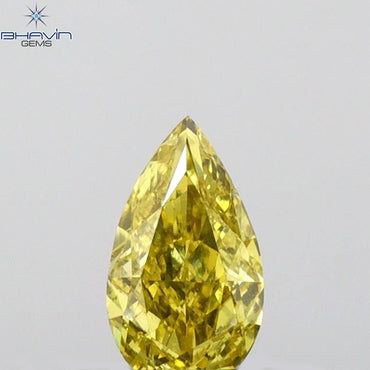 0.30 CT Pear Shape Natural Diamond Green (Chameleon) Color VS2 Clarity (6.13 MM)