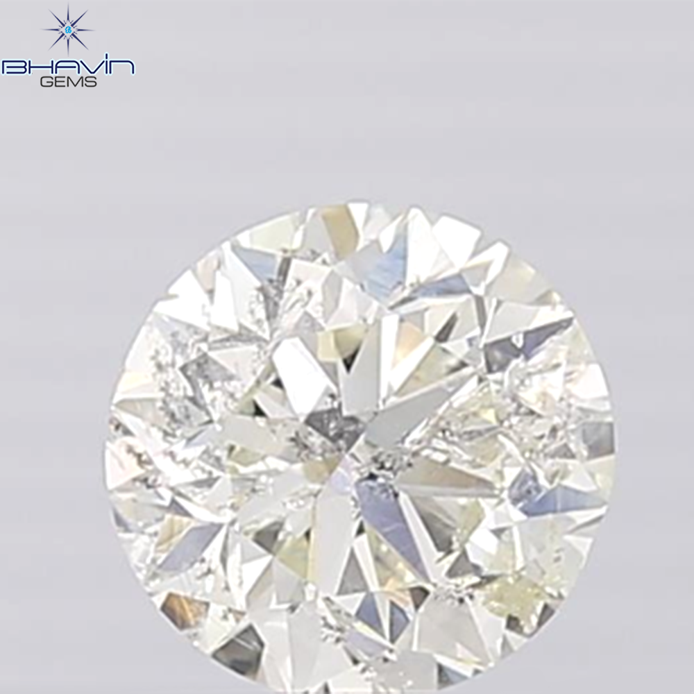 0.44 CT ラフシェイプ ナチュラル ダイヤモンド ブラック グレー (ソルト アンド パッパー) カラー I3 クラリティ (4.95 MM)