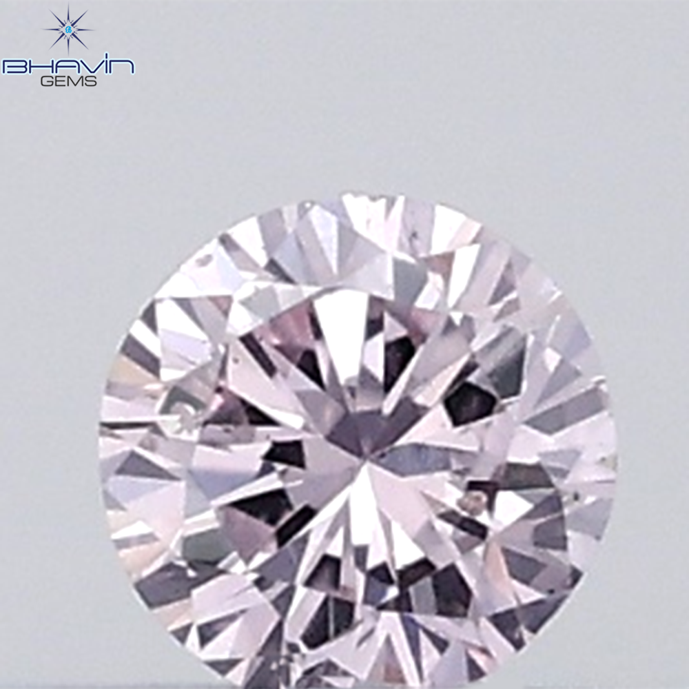 0.18 CT ラウンド ローズ カット シェイプ 天然ダイヤモンド ピンク色 I2 クラリティ (3.86 MM)