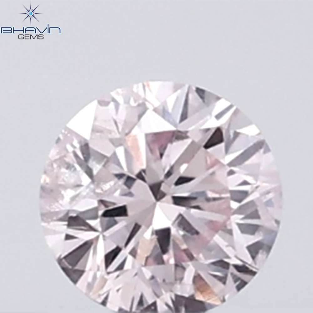 0.07 CT Round Natural Diamond Pink Color SI2 Clarity