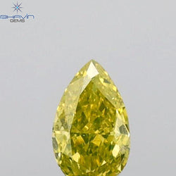 0.13 CT Pear Shape Natural Diamond Green (Parrot) Color VS1 Clarity (4.28 MM)