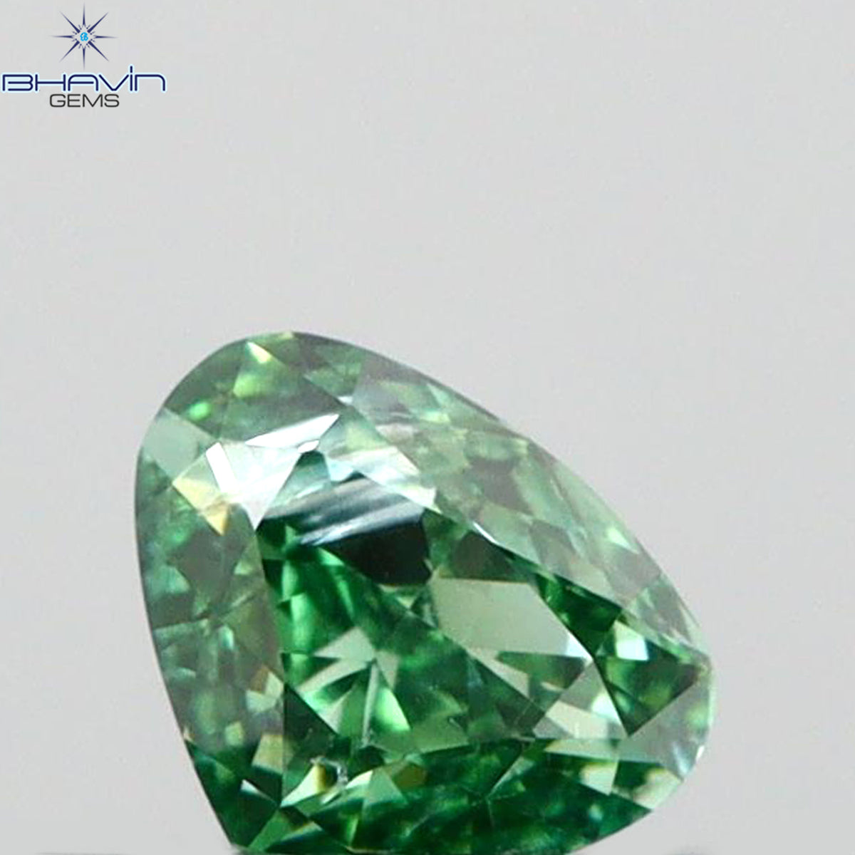 0.12 CT Natural Heart Diamond Enhanced Vivid Green Color Clarity SI2 (3.78 MM)