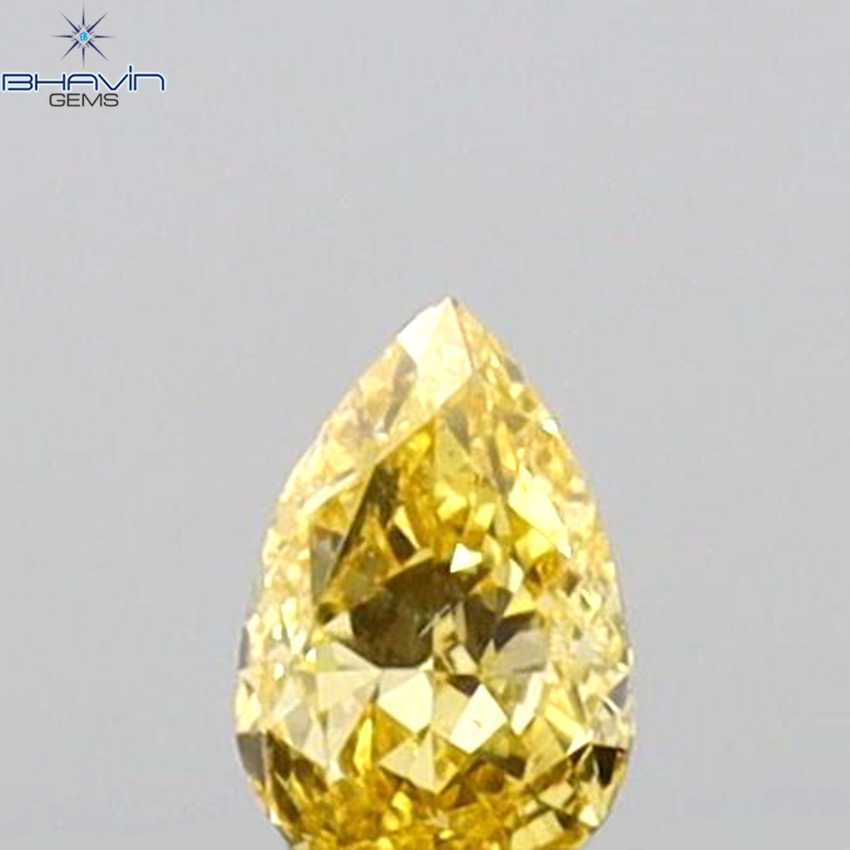 0.08 CT ペアシェイプ 天然ダイヤモンド イエローカラー VS2 クラリティ (3.44 MM)