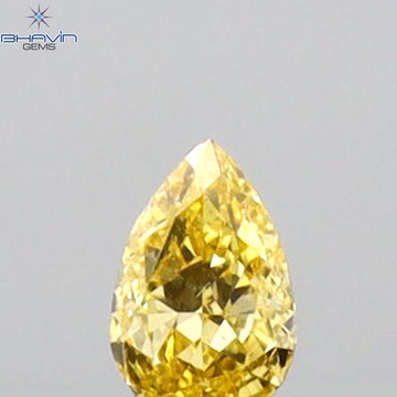 0.08 CT ペアシェイプ 天然ダイヤモンド イエローカラー VS2 クラリティ (3.44 MM)
