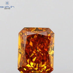 0.24 CT Radiant Shape Natural Diamond Orange Color VS2 Clarity (2.97 MM)