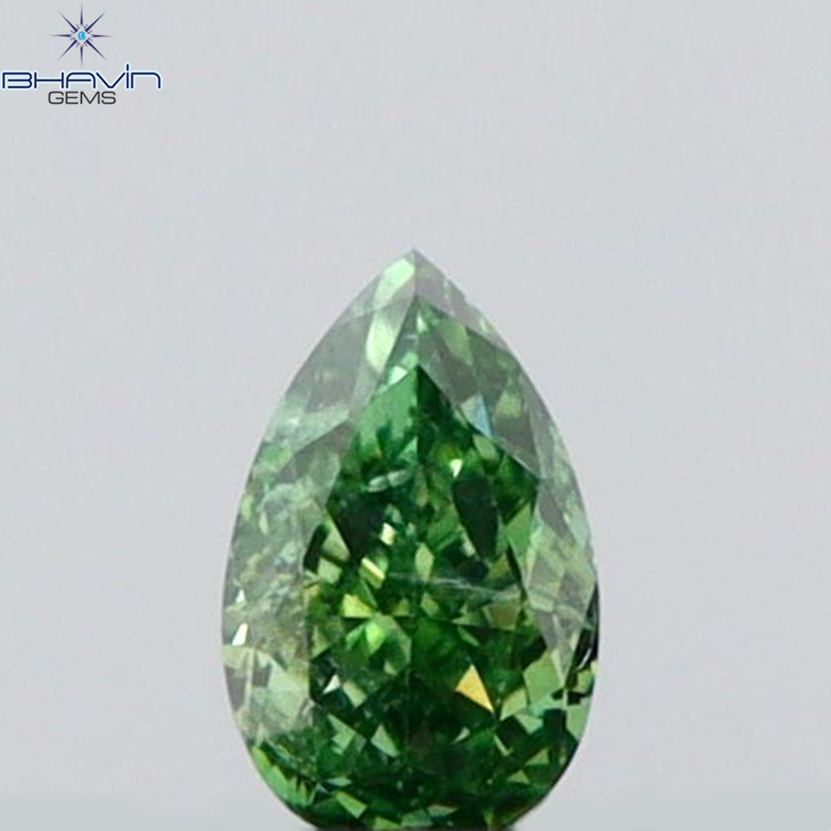 0.07 CT Natural Pear Diamond Enhanced Vivid Green Color Clarity VS2 (3.25 MM)