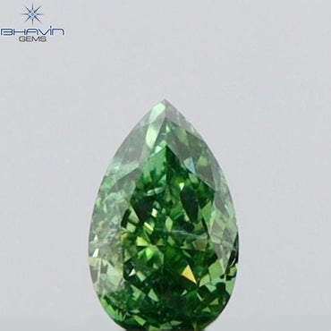 0.07 CT Pear Shape Natural Diamond Green Color VS2 Clarity (3.25 MM)