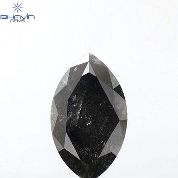 1.06 CT マーキスシェイプ 天然ルースダイヤモンド ブラック（ソルトアンドペッパー）カラー I3 クラリティ（9.08 MM）
