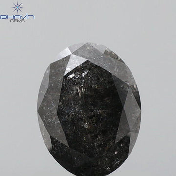 1.25 CT Natural Oval Salt And Papper Diamond I3 Clarity (7.28 MM)