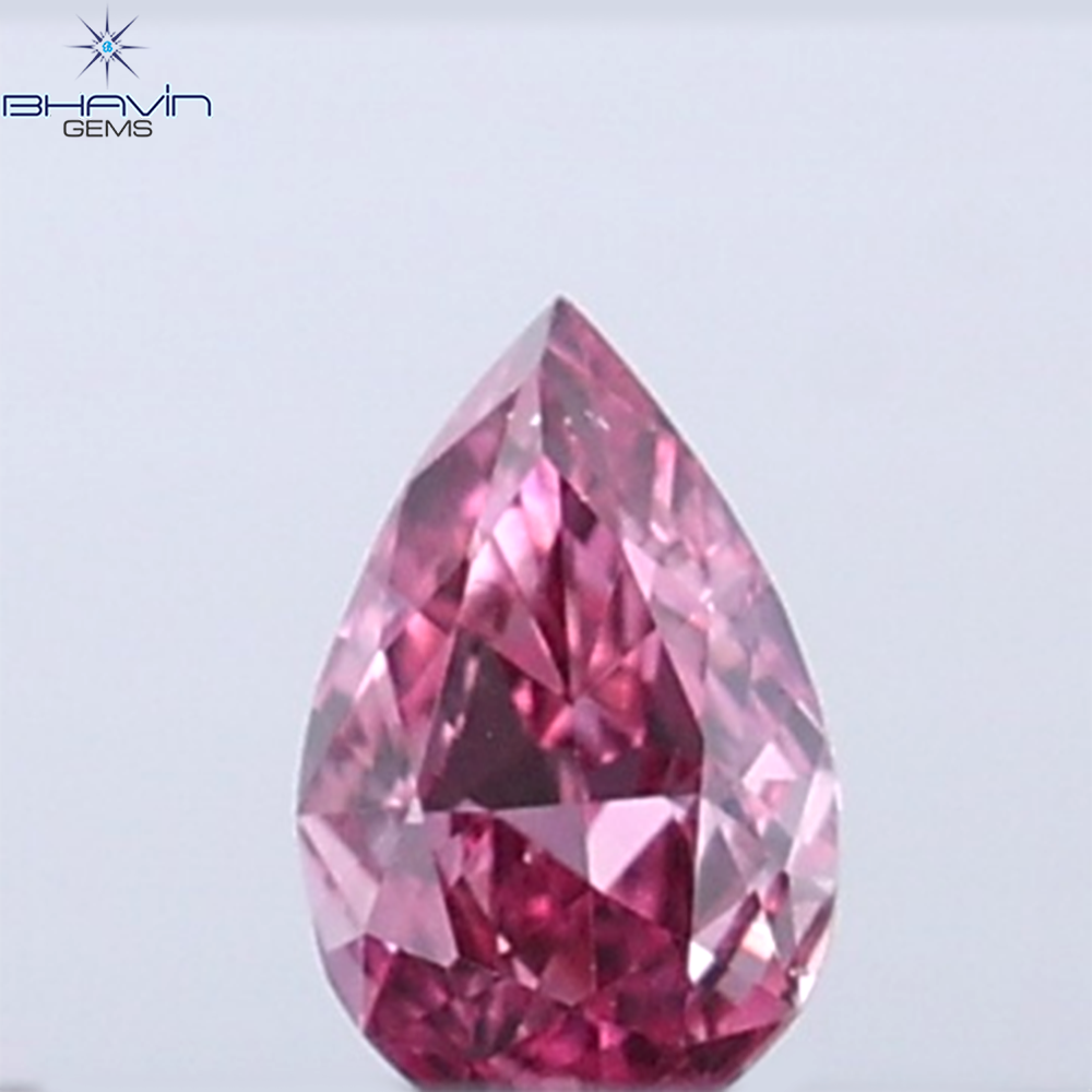 0.07 CT ペアシェイプ 天然ダイヤモンド ピンクカラー SI1 クラリティ (3.52 MM)