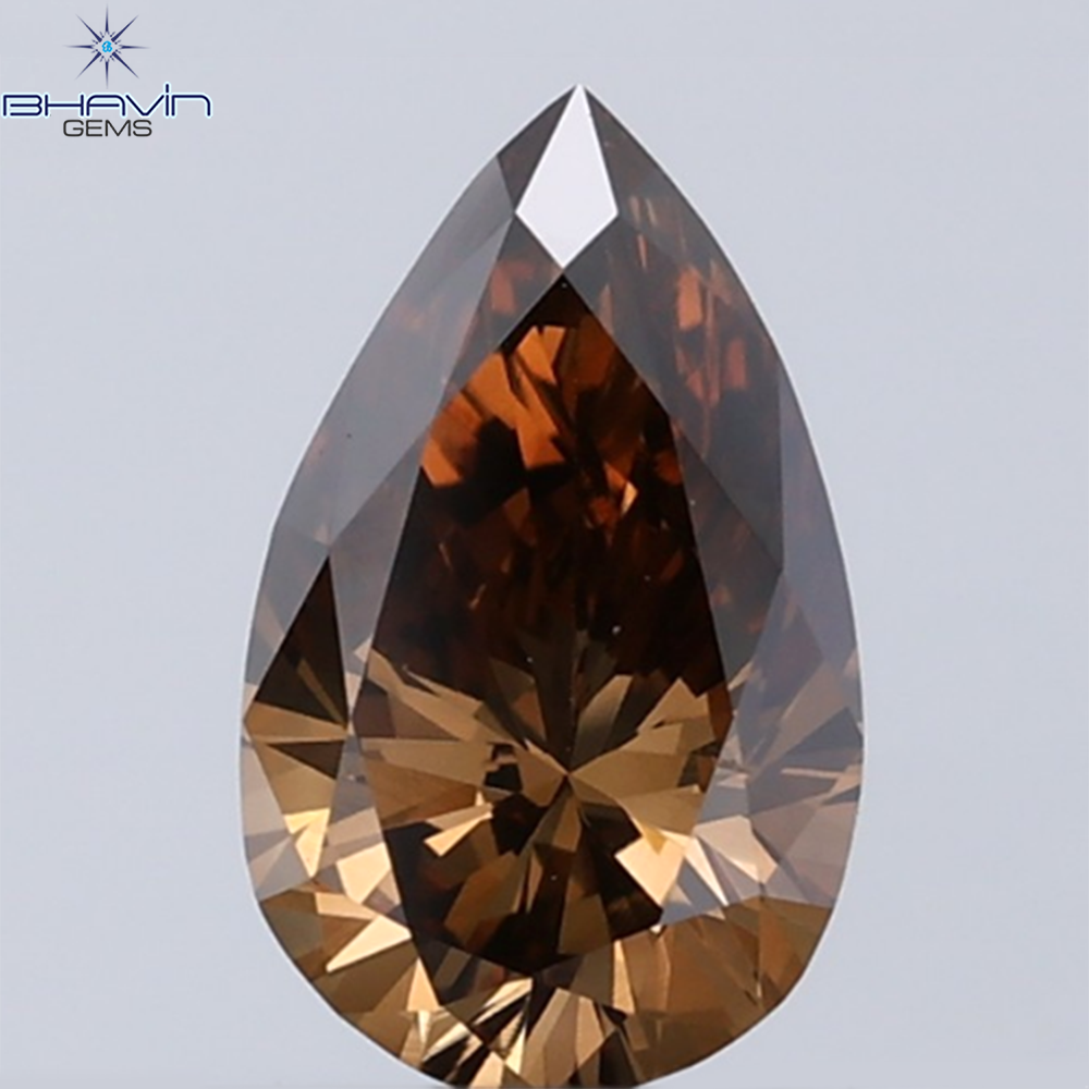 0.50 CT Pear Shape Champagne Diamond VS2 Clarity (7.06 MM)