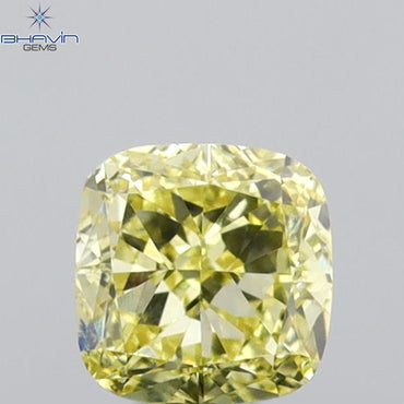 0.45 CT Cushion Shape Natural Loose Diamond Yellow Color VS1 Clarity (4.23 MM)