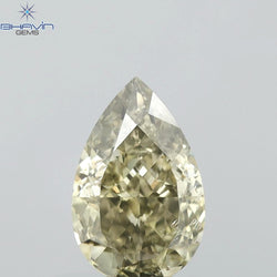 1.01 CT Pear Shape Natural Diamond Green Yellow Color SI1 Clarity (7.97 MM)