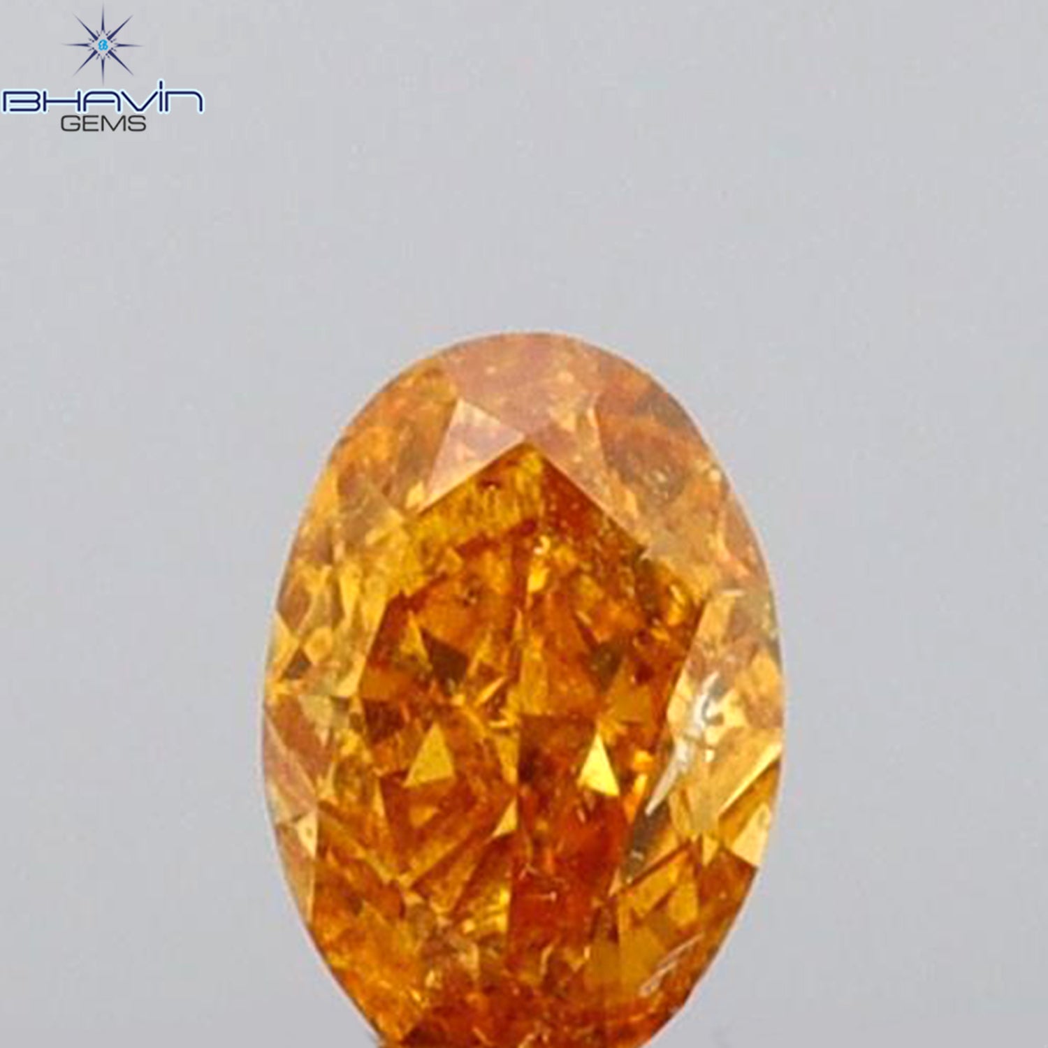 0.15 CT Oval Shape Natural Diamond Orange Color SI2 Clarity (4.00 MM)