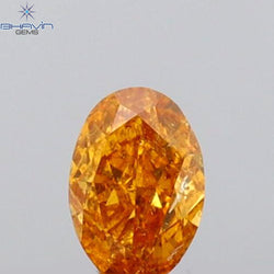 0.15 CT Oval Shape Natural Diamond Orange Color SI2 Clarity (4.00 MM)